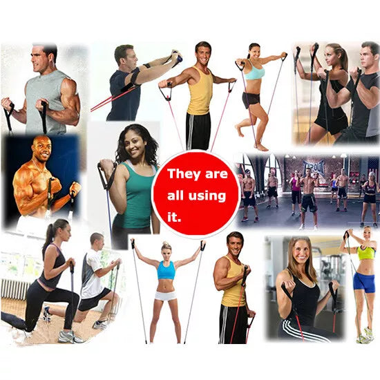 Exercise Latex Resistance Bands Stretch Training Rope Yoga Green Color 3.9ft